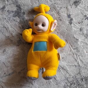 Yellow Plush Kids Toy with Blue Screen - Teletubby Style